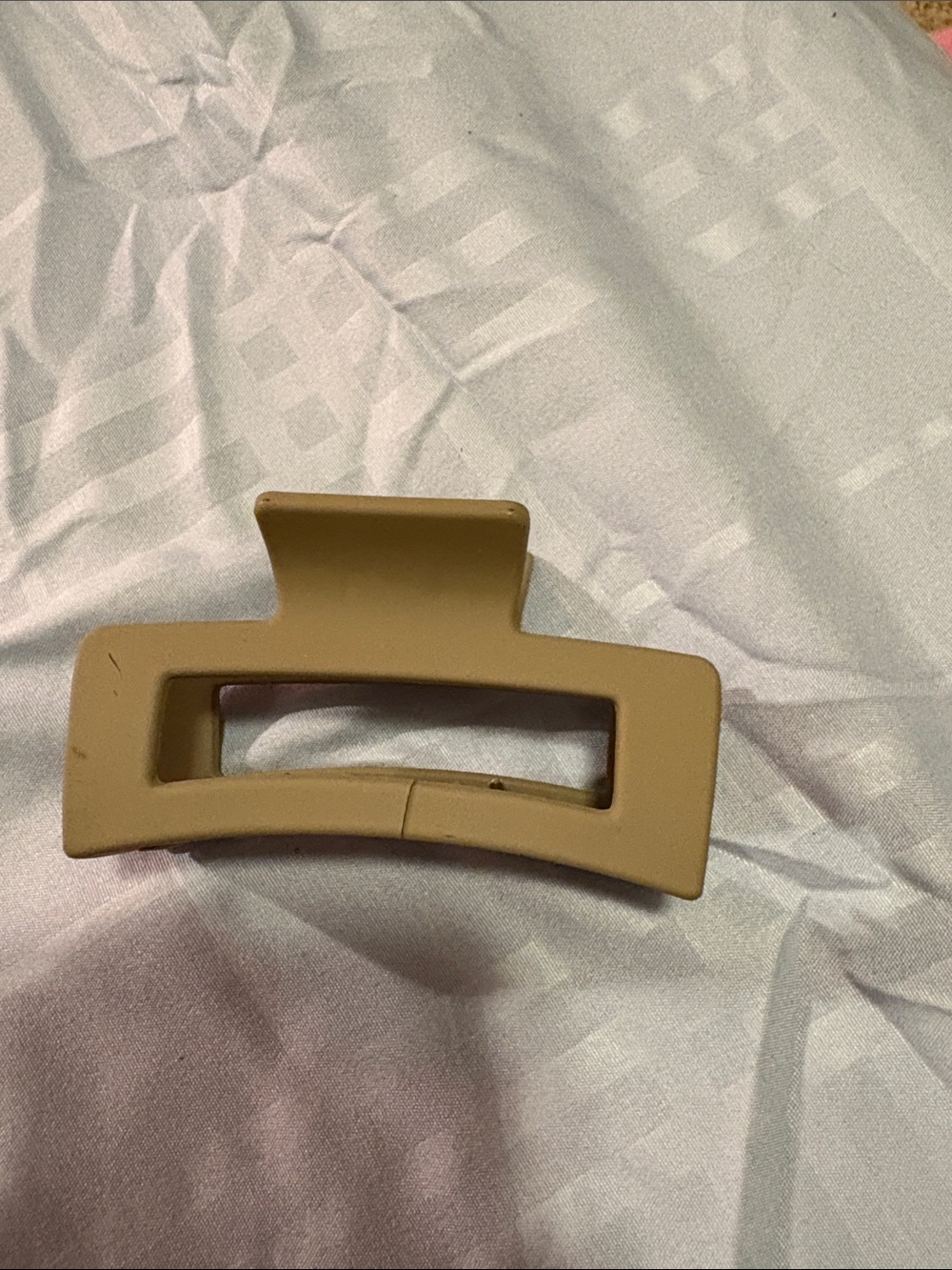 Neutral Beige Rectangle Hair Claw Clip